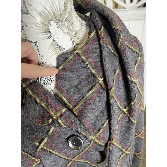 Vintage Tweed Wool Large Button Coat With Matching Scarf Dabney Lane Size Medium - Picture 2 of 7